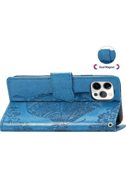 IPhone 12 / 12 Pro Kanat Cüzdan Iş Çok Renkli Kelebek (Yurt Dışından)