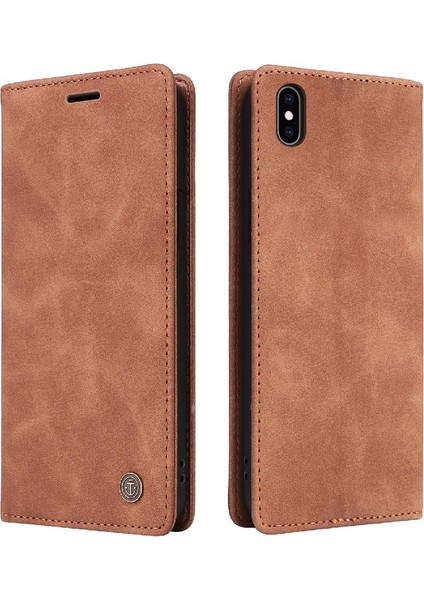 Iphone Xs Max Deri Kılıf Için Basit Iş Cüzdan Kapak Çevirin (Yurt Dışından)