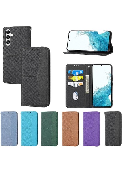 Samsung Galaxy A15 4g/5g Pu Deri Kapak Kredi Kartı Tutucu Flip Case (Yurt Dışından)