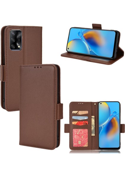 Oppo Için Kılıf A74 4G/A95 4g Manyetik Cüzdan Kart Yuvaları Tutucu Pu Deri (Yurt Dışından)