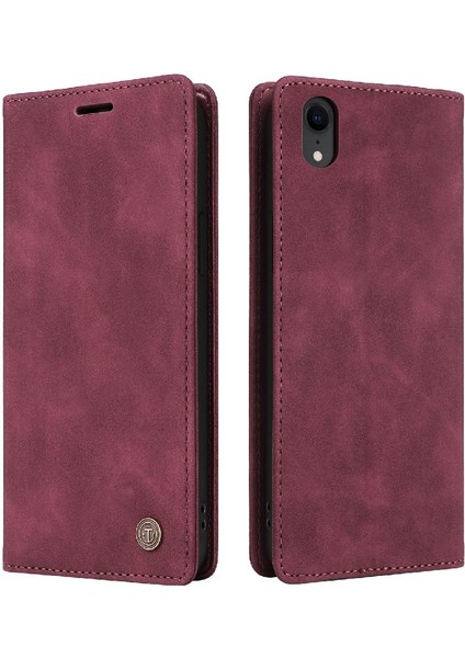 Iphone Xr Deri Kılıf Darbeye Kapak Kapak Cüzdan Basit (Yurt Dışından)