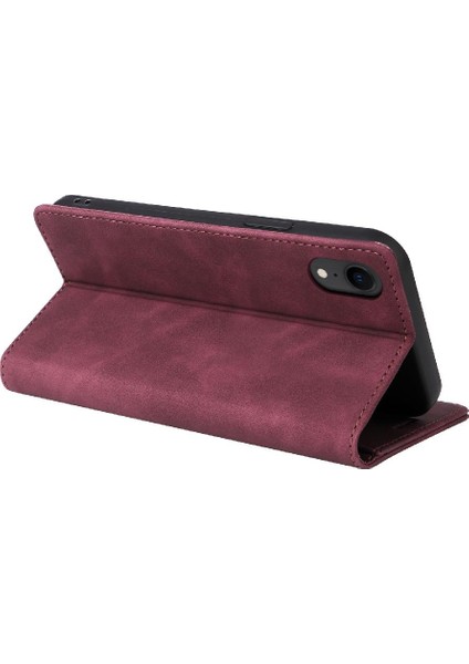 Iphone Xr Deri Kılıf Darbeye Kapak Kapak Cüzdan Basit (Yurt Dışından)