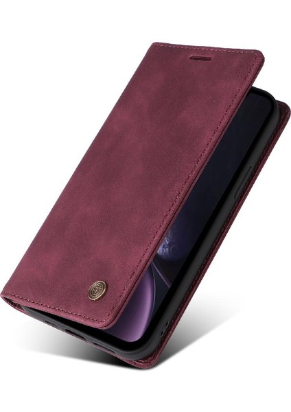 Iphone Xr Deri Kılıf Darbeye Kapak Kapak Cüzdan Basit (Yurt Dışından)