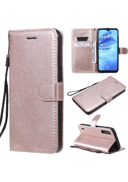 Kart Yuvası ile Xiaomi Mi CC9E Için Flip Case Klasik Katı Renk Yüksek Telefon (Yurt Dışından)