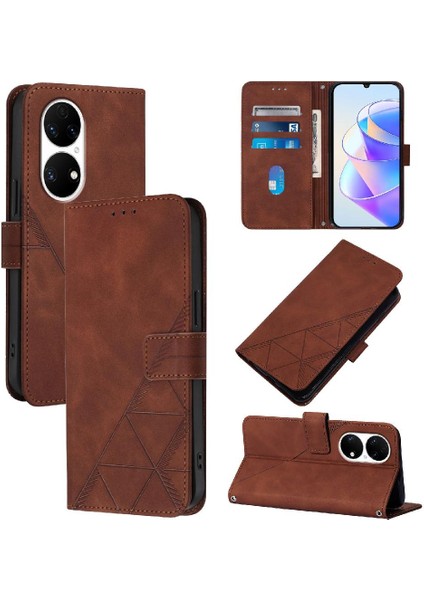 Huawei P50 Pro Kredi Kartı Tutucu Cüzdan Kapak Flip Folio Kitap Pu (Yurt Dışından)