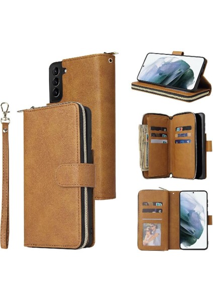 Samsung Galaxy S21 Artı 9 Kart ile El Kayışı Cüzdan Kılıf (Yurt Dışından)