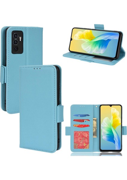 Vivo V23E 5g Kart Yuvaları Için Kılıf Tutucu Manyetik Pu Deri Yan Toka (Yurt Dışından)