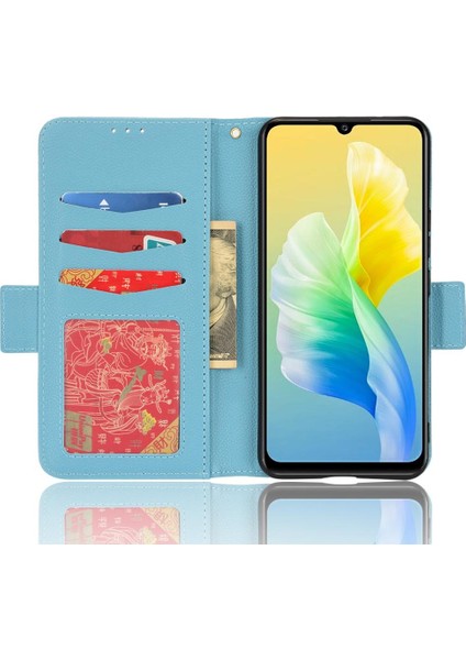 Vivo V23E 5g Kart Yuvaları Için Kılıf Tutucu Manyetik Pu Deri Yan Toka (Yurt Dışından)