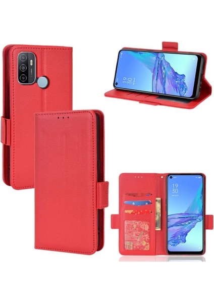 Oppo A53 2020 Için Kılıf Cüzdan Kart Yuvaları Tutucu Pu Deri Manyetik Yan (Yurt Dışından)