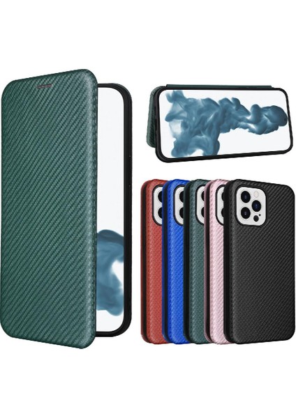 Kart Tutucu Kickstand Manyetik Karbon ile iPhone 14 Pro Max Için Kılıf (Yurt Dışından)