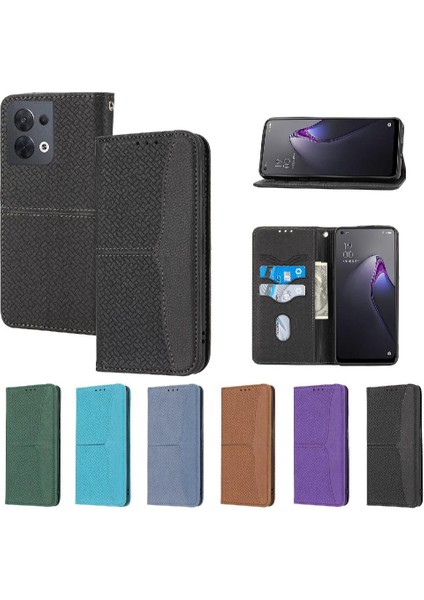 Oppo Reno8 Pro Pu Deri Kapak Için Kılıf El Cüzdan Kredi Kartı Tutucu (Yurt Dışından)