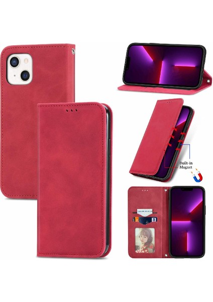 Iphone 13 Için Kılıf Mini Darbeye Deri Kılıf Cüzdan Basit Iş (Yurt Dışından)