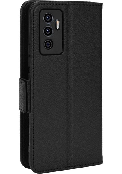 Vivo V23E 5g Kart Yuvaları Için Kılıf Tutucu Manyetik Pu Deri Yan Toka (Yurt Dışından)