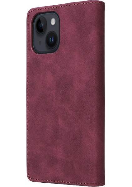 Iphone 15 Için Kılıf Basit Iş Kapak Çevirin Cüzdan Deri Kılıf (Yurt Dışından)