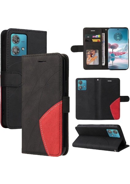 Motorola Kenar 40 Neo 5g Pu Deri Flip Folio Kılıf Kickstand ile (Yurt Dışından)