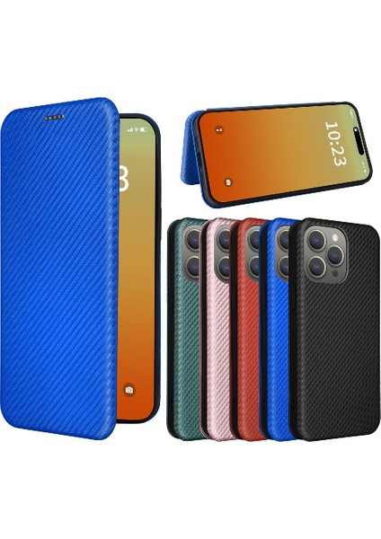 Kart Tutucu Kickstand Manyetik Karbon Fiber ile iPhone 15 Plus Için Kılıf (Yurt Dışından)