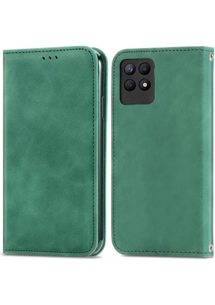 Realme 8i Basit Iş Cüzdan Kordon Fermuar Deri Kılıf (Yurt Dışından)