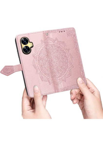 Realme C55 Zarif Desen Kapak Kapak Kılıf Için Kılıf Basit (Yurt Dışından)