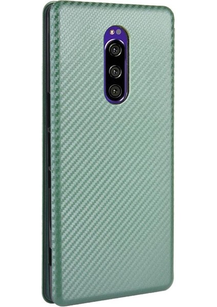 Kart Tutucu Kickstand ile Sony Xperia 1 Manyetik Karbon Fiber Için Kılıf (Yurt Dışından) indirimleri