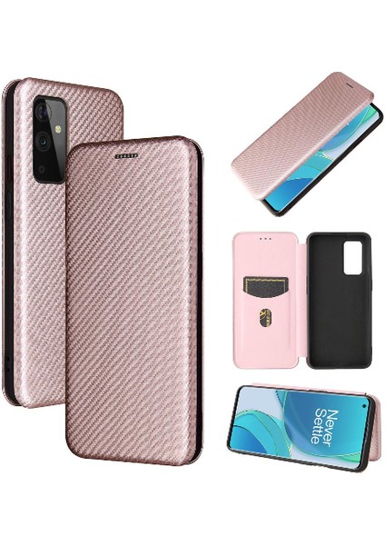 Oneplus 9 Için Kılıf Manyetik Karbon Fiber Kart Ekleme Tam Koruma (Yurt Dışından)