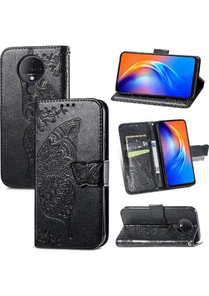 Tecno Spark 6 Kanat Çok Renkli Iş Kelebek Cüzdan Için Kılıf (Yurt Dışından)