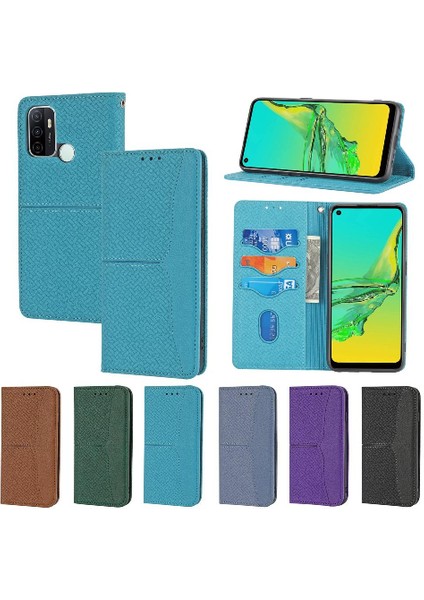 Oppo A53 Için Kılıf El Cüzdan Flip Folio Kitap Pu Deri Kapak Kredi Kartı (Yurt Dışından)