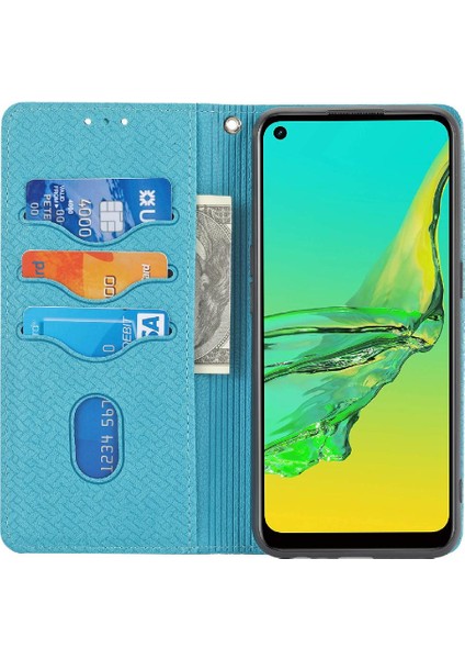 Oppo A53 Için Kılıf El Cüzdan Flip Folio Kitap Pu Deri Kapak Kredi Kartı (Yurt Dışından)