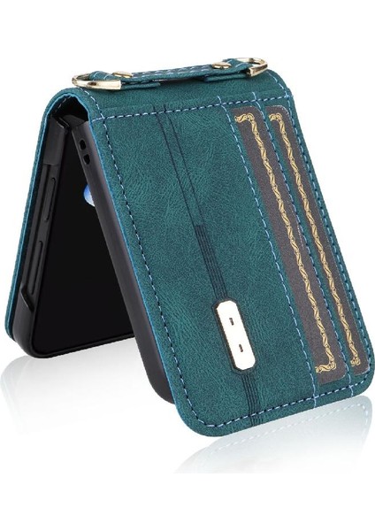 Samsung Galaxy Z Flip5 Deri Folio Flip Case Tam Koruma (Yurt Dışından) fırsatları