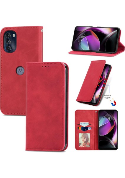 Moto G 2022 Basit Iş Fermuar Cüzdan Kordon Deri Kılıf (Yurt Dışından)