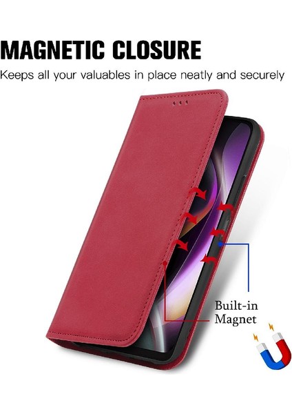 Moto G 2022 Basit Iş Fermuar Cüzdan Kordon Deri Kılıf (Yurt Dışından)