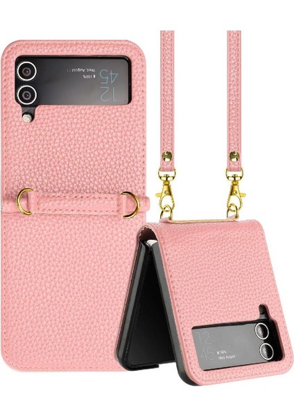 Telefon Kılıfı Için Samsung Galaxy Z Flip 4 Pu Deri Cüzdan Flip Folio Kart (Yurt Dışından)