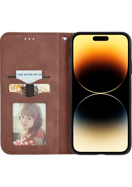 Iphone 14 Pro Basit Iş Darbeye Dayanıklı Cüzdan Deri Kılıf (Yurt Dışından) modelleri