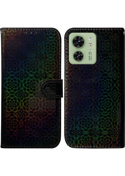 Motorola Kenar 40 Premium Pu Deri Glitter Renkli Cüzdan Kılıf (Yurt Dışından)