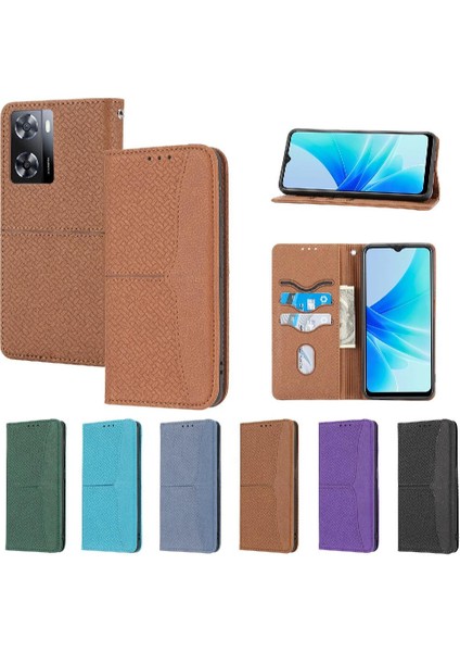 Oppo A57 4G/A77 4G/A57S 4g Kredi Kartı Tutucu Flip Folio Kitap Pu (Yurt Dışından)