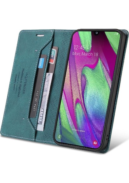 Samsung Galaxy A40 Kickstand Iki Kart Yuvaları Premium Deri Kılıf (Yurt Dışından)