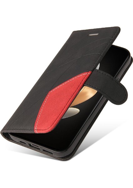 Vıvo V29 5g Pu Deri Flip Folio Kılıf Için Kılıf ile Iki Renkli Dikiş (Yurt Dışından)