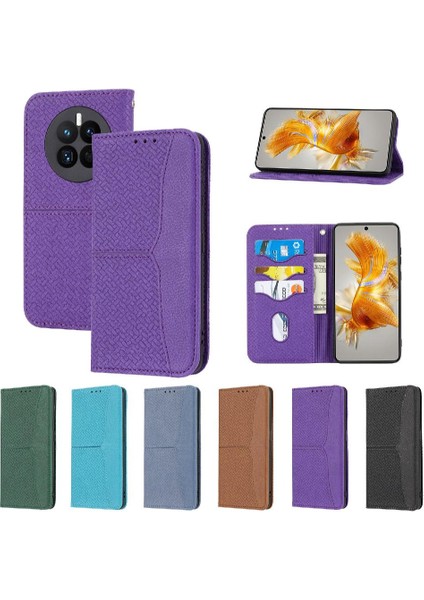 Huawei Mate 50 Flip Folio Kitap Kredi Kartı Tutucu El Cüzdan Pu (Yurt Dışından)