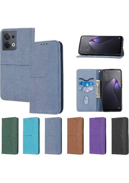 Mays Shop Oppo Reno8 El Cüzdan Pu Deri Kapak Flip Için Kılıf Folio Kitap Kredi (Yurt Dışından)