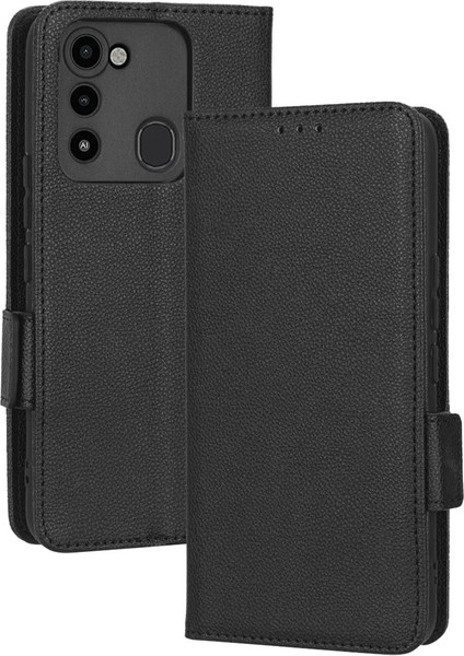 Tecno Spark 8c Yan Toka Pu Deri Cüzdan Manyetik Kart Yuvaları Için Kılıf (Yurt Dışından) fiyatları
