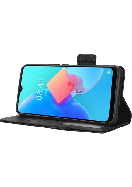 Tecno Spark 8c Yan Toka Pu Deri Cüzdan Manyetik Kart Yuvaları Için Kılıf (Yurt Dışından) modelleri
