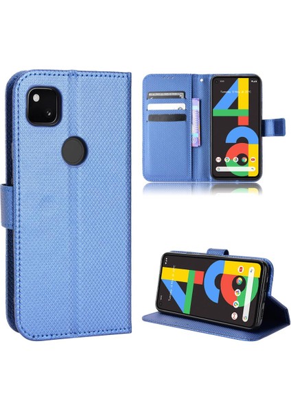 Google Piksel 4A 4g Kickstand Kart Tutucu Kapak Manyetik Cüzdan Için Kılıf (Yurt Dışından)