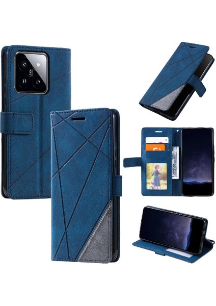 Xiaomi 14 Pro Pu Deri Manyetik Kart Tutucu Kickstand Cüzdan (Yurt Dışından)