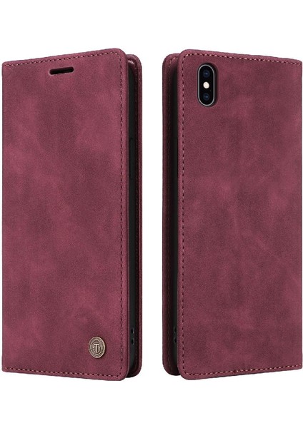 Iphone Xs Max Deri Kılıf Için Basit Iş Cüzdan Kapak Çevirin (Yurt Dışından)