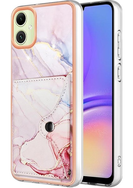 Samsung Galaxy A05 Yumuşak Tpu Tampon Kart Yuvaları Için Kılıf Ince Cüzdan Mermer (Yurt Dışından)
