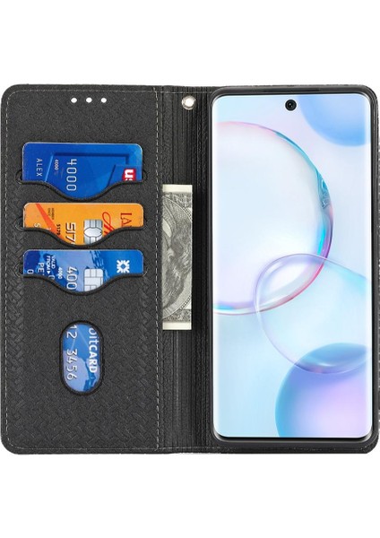 Huawei Nova 9 Için Kılıf El Cüzdan Kredi Kartı Tutucu Flip Folio Kitap Pu (Yurt Dışından)