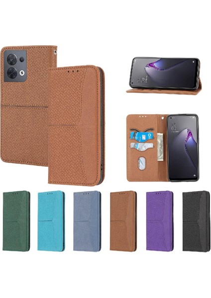 Oppo Reno8 Pro Pu Deri Kapak Için Kılıf El Cüzdan Kredi Kartı Tutucu (Yurt Dışından)