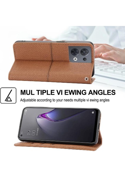 Oppo Reno8 Pro Pu Deri Kapak Için Kılıf El Cüzdan Kredi Kartı Tutucu (Yurt Dışından)