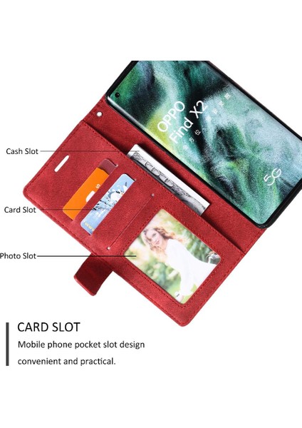 Oppo Bulmak Için Kılıf X2 Manyetik Cüzdan Flip Folio Darbeye Kart Tutucu Pu (Yurt Dışından)