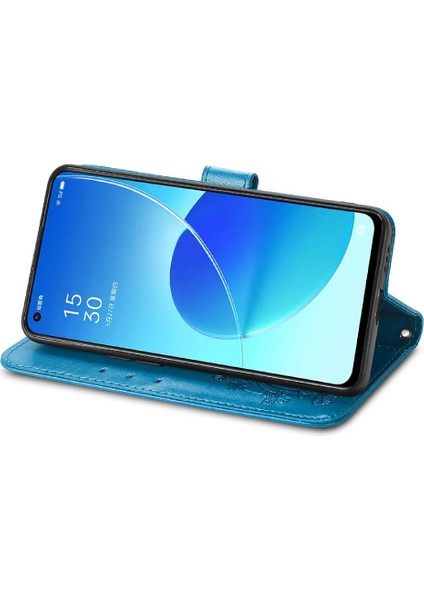 Mays Shop Oppo Case 6 5g Için Zarif Iş Çevirme Kapağı Dört Yapraklı Yonca (Yurt Dışından)