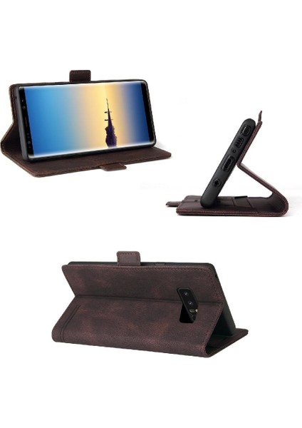 Samsung Galaxy Note8 Iki Kart Yuvaları Premium Deri Kickstand Için Kılıf (Yurt Dışından)